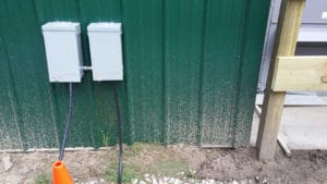 Two 30AMP electrical hookup boxes at TNT, Midland MI