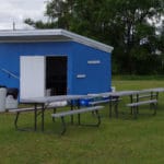 Lunch shed and picnic tables at CACM agility trial grounds, St Cloud MN