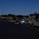 RV camping off parking lot at Avanti's Dome