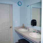 Restrooms for overnight lodging at Yellowtone Dog Sports, Roberts MT