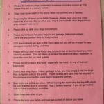List of rules for lodging rooms at Yellowstone Dog Sports, Roberts MT