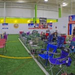 Chairs set up to view agility trial at Crown Sports, Eden MD