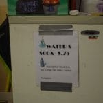 sign on refrigerator selling water and soda- BellaVistaTraining-LewisberryPA