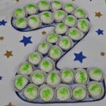 number "2" for Mach 20 made from cupcake candies
