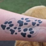 Christina Turner - Dog paw tattoos on forearm at SportsZone-NorthumberlandPA