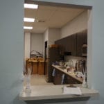 Interior window and ledge to kitchen at Ann Arbor Dog Training Club, Whitmore Lake MI