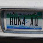 license plate: RUN4 AQ at Ann Arbor Dog Training Club, Ann Arbor MI
