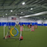 agility ring with tire in front at Ann Arbor Dog Training Club, Whitmore Lake MI