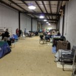 Crating in wide hallways at Middle Tennessee State University Livestock Arena, Mufreesboro TN