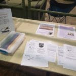 Area activities information table at Lane County Fairtrounds livestock arena, Eugene OR