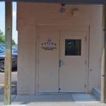 Main agility Entrance Door from the outside at Fusion Pet Retreat, Minnetonka MN