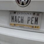 License Plate "Mach pem" at Silver Street Park, New Albany IN