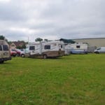 RV Parking on grass in front of Soccer World, Rochester MN
