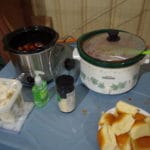 Meatballs, rolls, and potato salad available to workers at South St. Louis County Fairgrounds, Dirt Floor Arena, Proctor MN