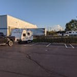 Asphalt parking lot for overnight RVs and trailers Pawsitive Partners, Indianapolis IN