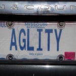 "AGLITY" license plate National Equestrian Center, Lake St Louis MO
