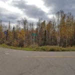 Street signs on the corner of main road turn to arena Camp Li-Wa, Fairbanks AK