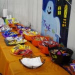 table with candy and other worker snacks at Tri County Agility Club, Lake St. Louis MO