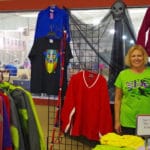 Ida Gooldy from 4 Paws Embroidery at vendor booth National Equestrian Center, Lake St Louis MO