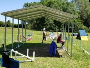 scribe and timer area at agility trial in williston fl