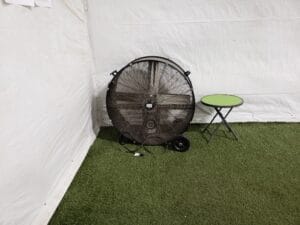 large floor fan to keep things cool at highest hope dog sports in grand ledge mi
