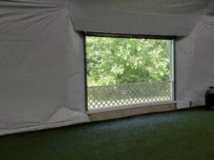 large windows let in fresh air at highest hope dog agility trial in grand ledge, mi
