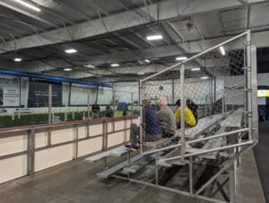 Agility ring viewing area, aluminum risers at Cedar Rock Sports Plex