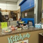 Counter top with small kitchen behind at pinnacle dog sports, westlake oh