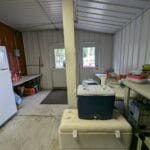 tables with cooler and lunch on them - agility at the farm, campton hills, il