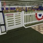 entry gate to agility ring at pinnacle dog sports, westlake oh