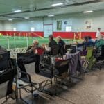 chairs set up in trial viewing area from rear - agility at the farm, campton hills, IL