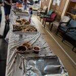 long table with catered lunch at forest city dog training club in love's park il